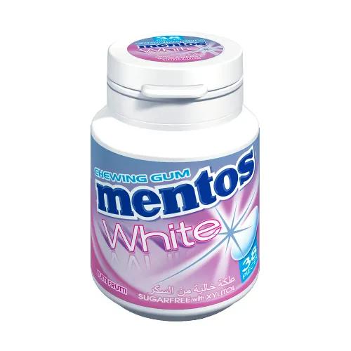 Mentos White Chewing Gum With Xylitol Tutti Frutti Flavor Sugar Free 38 Per Pack