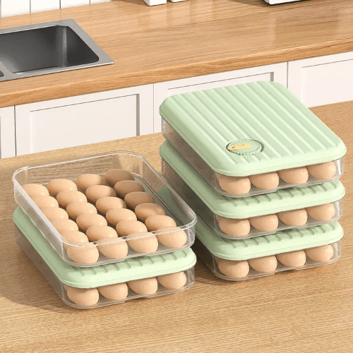 Plastic Egg Storage Box With Time Marking Lids