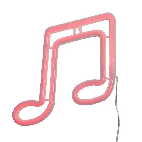 Led Neon Music Note Shape - Red - إضاءة