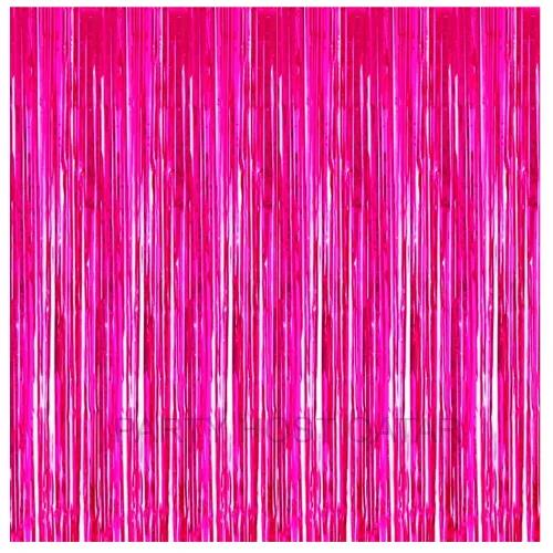 Fushcia Pink Foil Curtains