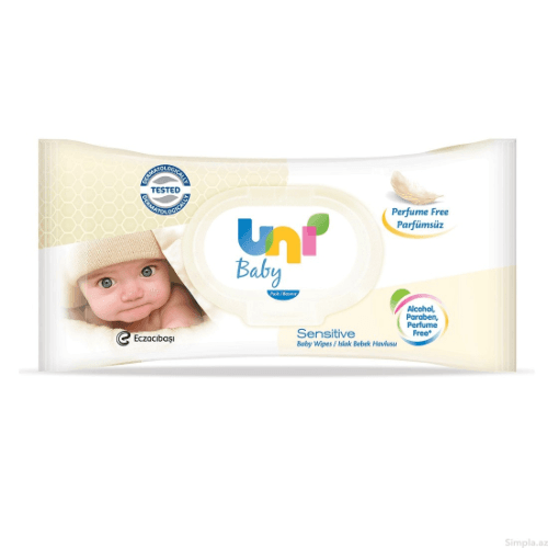 Uni Baby Sensitive Wet Wipe 56S In Plastic Lid