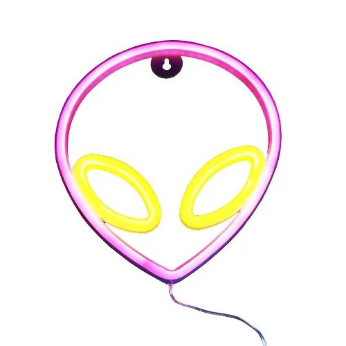 Led Neon Alien Shape - Pink & Yellow - إضاءة