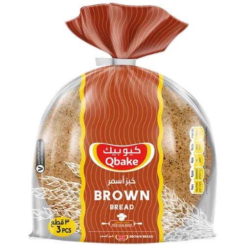 Qbake Brown Arabic Bread - No Added Sugar, No Added Color, No Added Fat 3 Per Pack