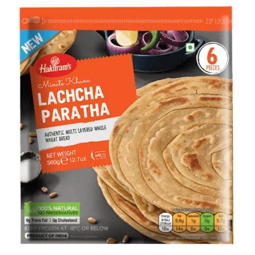 Haldiram'S Lachcha Parathas 6 Pieces - Preservatives Free, Cholesterol Free, Trans Fat Free 360G