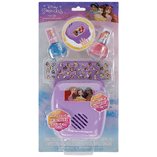 Townley Girl Disney Princess Non-Toxic Peel Off Nail Polish Set With Nail Dryer