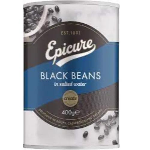 Epicure Black Beans Salted In Water 400G