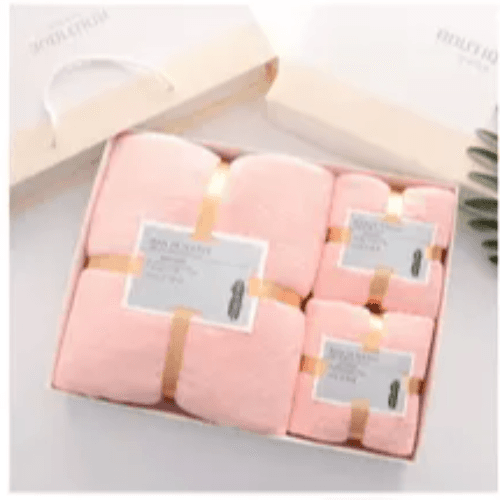 Bath Towel Set Pink