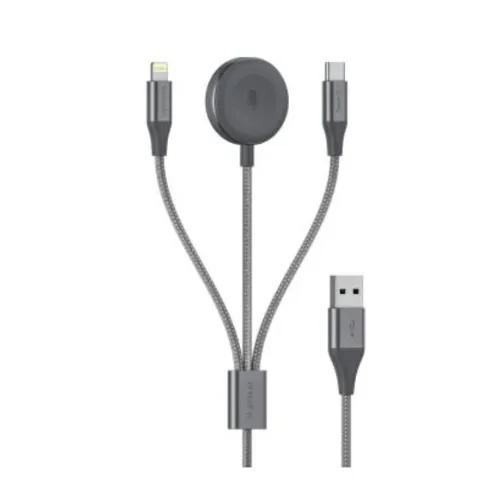 Platinum SUPER Series Cable 3in1 1.5M with Watch Charger - Grey 