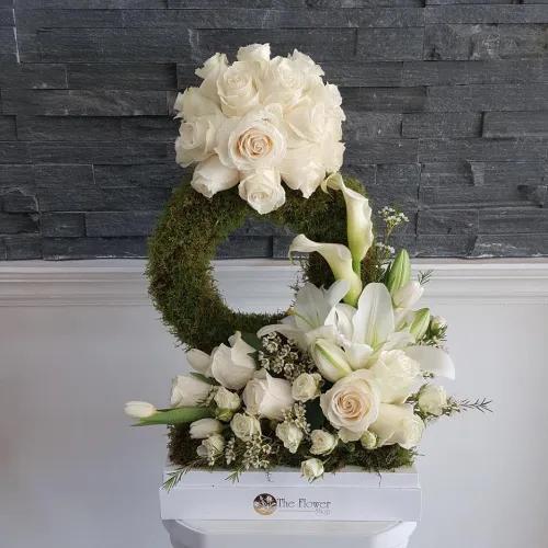 White Rectangular Box With White Flowers