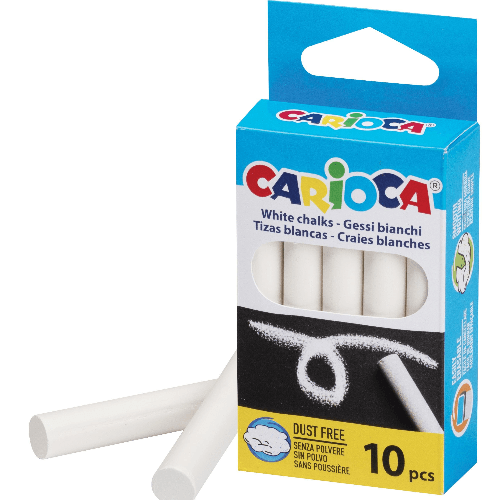 Chalks 10pcs White, Erasable & Washable, Carioca