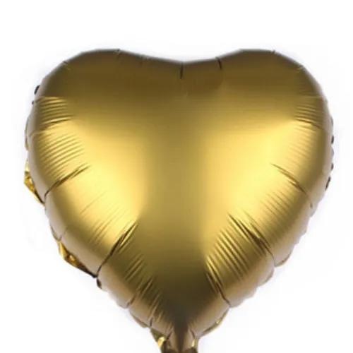 Gold Matte Heart Balloon 18 Inch