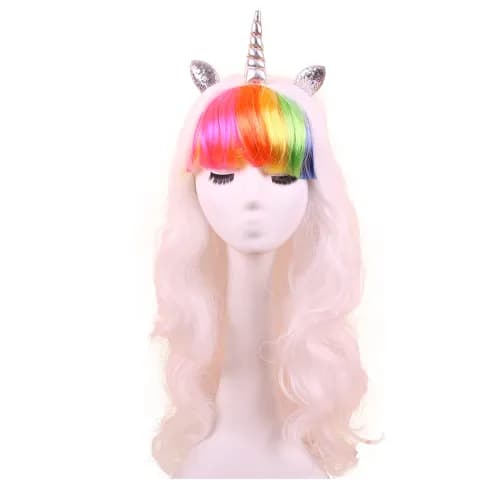 White Unicorn Wig With Glitter Horn And Ears