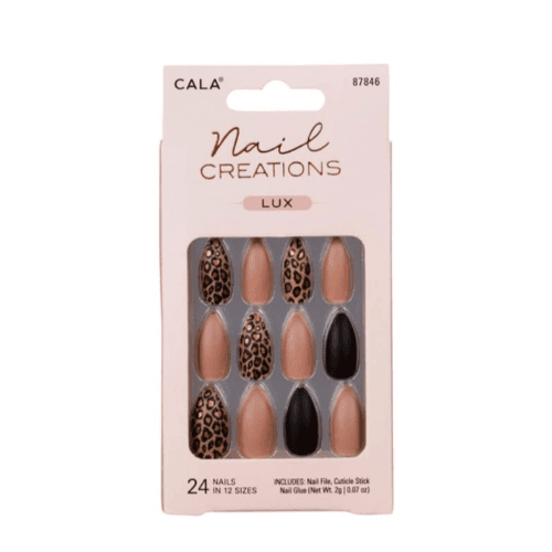 Cala Nail Creations Lux-Stiletto Cheetah 24 Pieces 87846