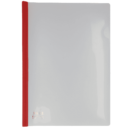 Report Cover   Red Sliding Bar 30 sheet Polypropolene  A4 Clear