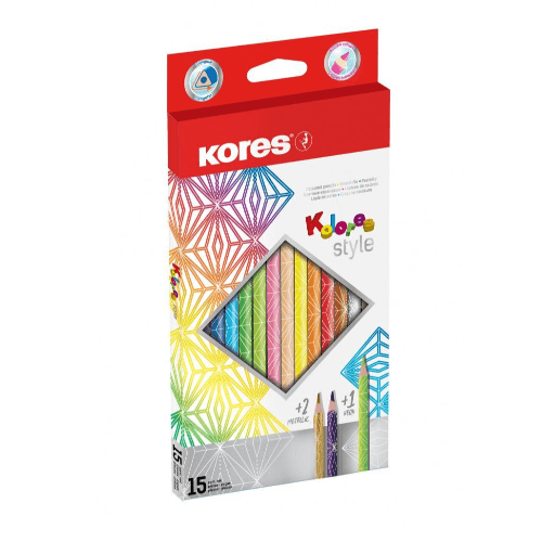 Colored Pencil Triangular Set Of 15 Pcs, Special Edition, Style "Kolores"