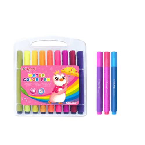 Yalong Classic Triangular Holder Multi Color Children’S Watercolor Pen Set -18 Colours (Wcyg15)