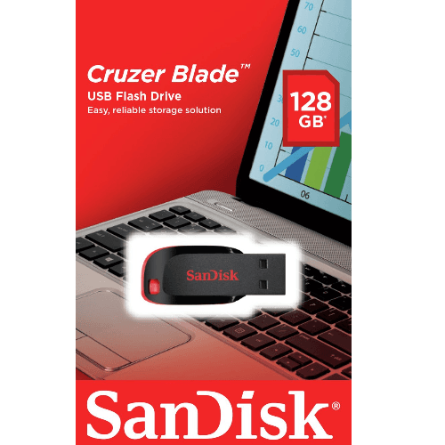 Sandisk 128Gb Cruzer Blade Usb 2.0 Flash Drive