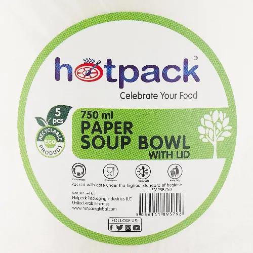 Psb750-Paper Soup Bowl+Lid-1X5Pc/Pkt