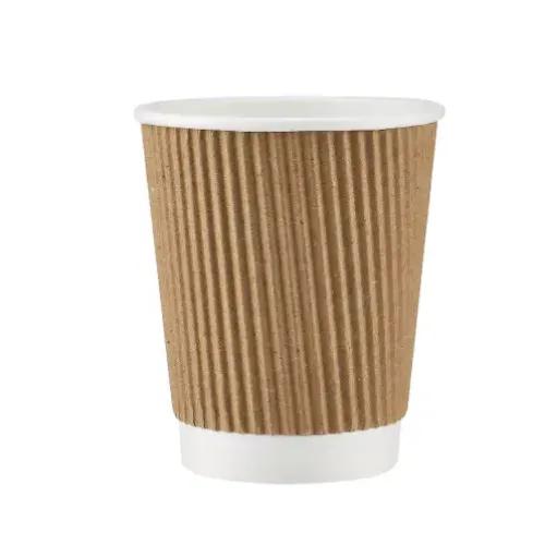 Kraft/Brown Ripple Wrap Cup 8Oz-25 Pieces