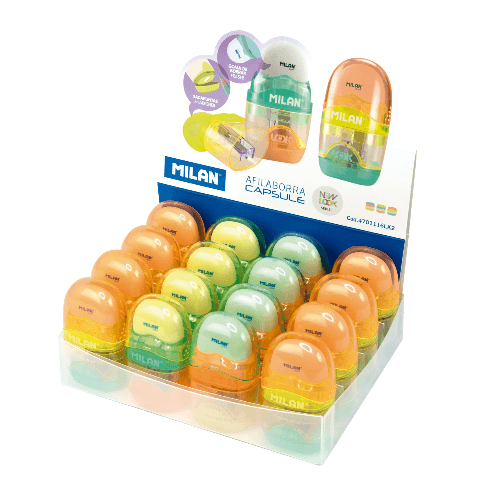 Eraser+Sharpener Capsule New Look - Assorted