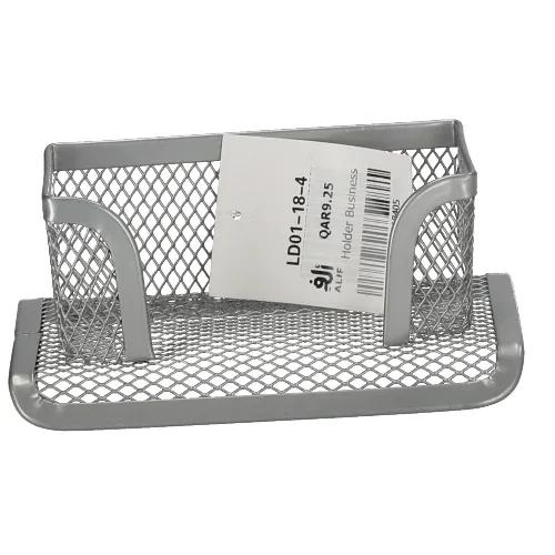 Holder Business Card Desktop   Wire Mesh  12 cm X 7.5 cm X 5.5 cm Silver