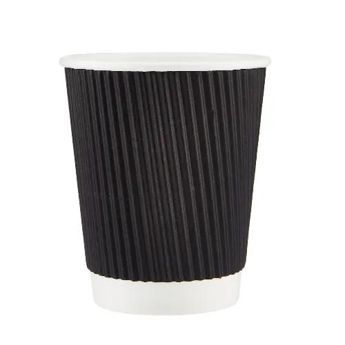 8Oz Black Ripple Wrap Cup-25 Pieces