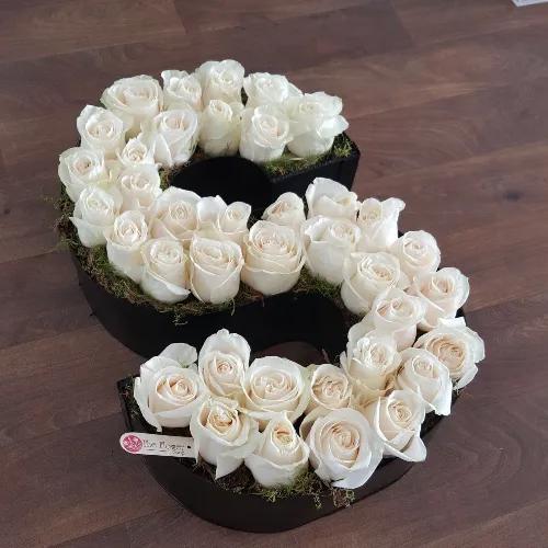 Letter S With White Roses