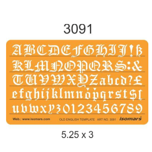 Script / Old English Letter Template - 20mm