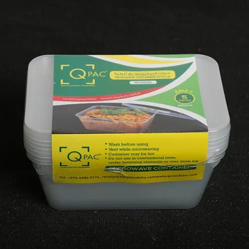 Microwave Container 1000 Ml Rectangle (1x5)