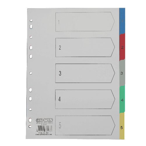 Divider Index 1-5 Color  PP  A4 Assorted