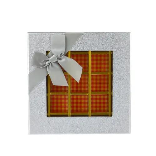 Gift Box Sqr 20*20*4Cm 25 Div*Silver-48P