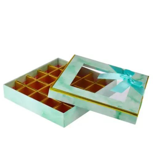 Gift Box Sqr17*17*4Cm-16-Div-Blu-Chb2-48