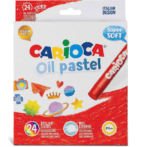 Oil Pastels Set Of 24 Colors, Maxi Ã˜ 10, Carioca