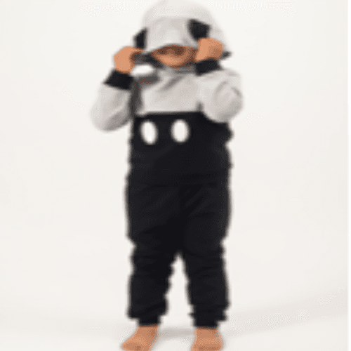 Kids Cotton Black And Grey Set With Hoodie