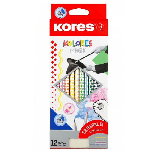 Colored Pencil, Erasable, Triangular, Set Of 12Pcs, Including 1 Eraser "Kolores Magik"