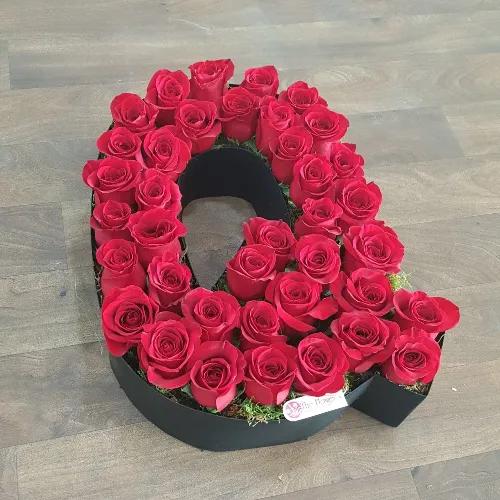 Letter Q With Red Roses