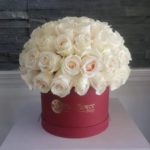 Red Round Box With Roses