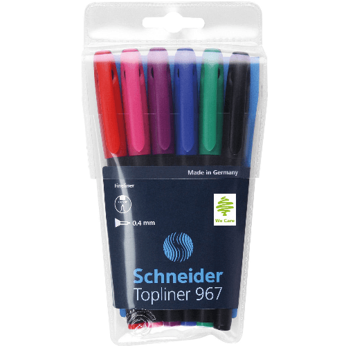 Fineliner Topliner 967 04 Assorted Wallet 6 Pieces Schneider