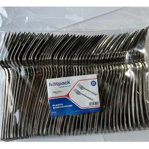 Plastic Silver Color Fork 50 Pieces X 20Pkts