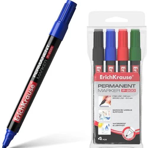 Permanent Marker ErichKrause® P-200, assorted (set of 4 pcs)