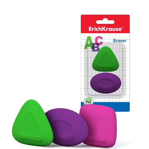 Eraser Eco-Friendly & Thermoplastic Rubber 3 Neon Color & Shaped Assorted Erichkrause Ergoline  Ab