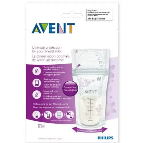 Philips Avent Breast Milk Storage Bags 180Ml X25