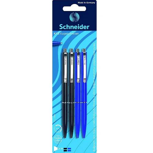 Ballpoint pen K15 2xblack/2xblue Blister 4 pieces