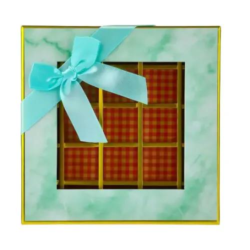 Gift Box Sqr20*20*4Cm-25-Div-Blu-Chb2-48