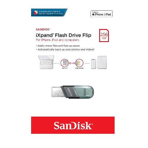 Sandisk 256Gb Ixpand Flash Drive Flip For Iphones,Ipad & Computer