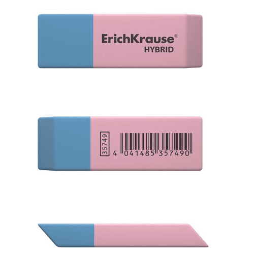 Eraser Double-Sided Eco-Friendly & Thermoplastic Rubber 54 Ð¥ 18 Ð¥ 8 Mm Erichkrause Hybrid