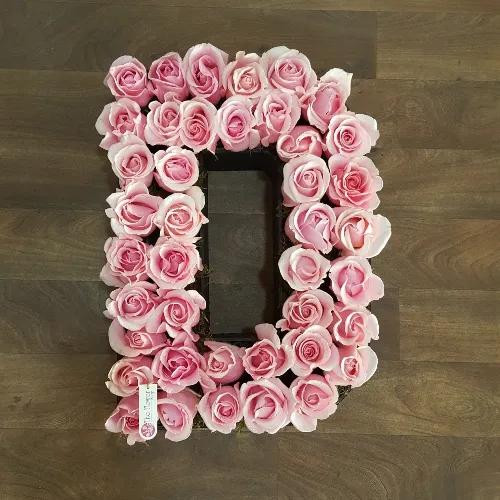 Letter D With Pink Roses