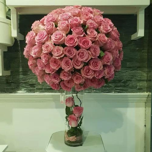 Vase With Pink Roses