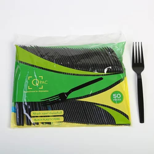 Plastic Fork Black (1X50)