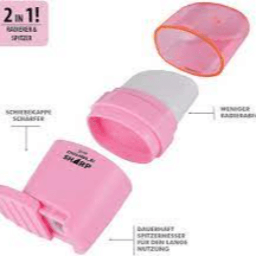 Serve Double Sharp Eraser & Sharpener Combo Pink Colours,  In Blister Card